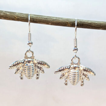 Silver Bee Earrings - Image 2