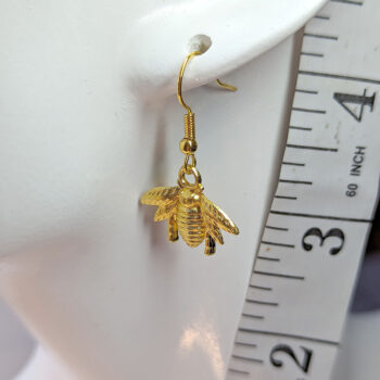 Gold Bee Earrings - Image 9