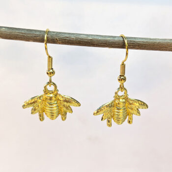 Gold Bee Earrings - Image 8