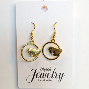 Gold Partridge in Hoop Vintage Style Earrings - Image 5