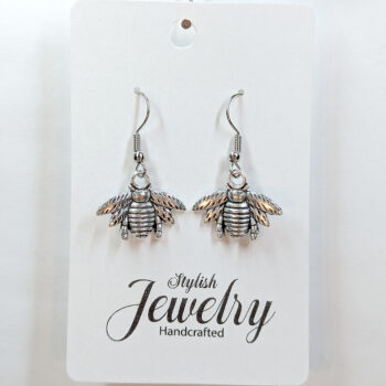 Antique Silver Bee Earrings - Image 5