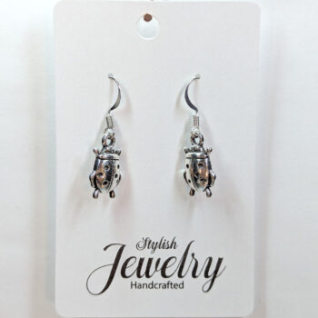 Ladybug Antique Silver Earrings - Image 4