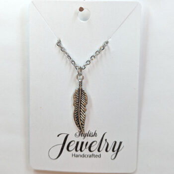 Antique Silver Small Feather Necklace - Image 9