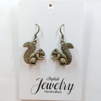 Antique Bronze Double Sided Squirrel Earrings - Image 5