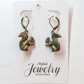 Antique Bronze Double Sided Squirrel Earrings - Image 6