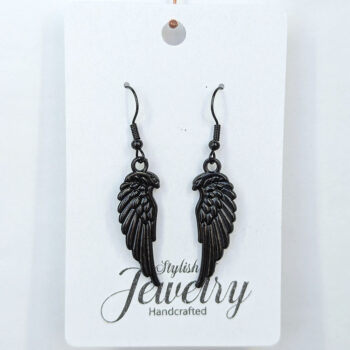 Black Angel Wings Earrings - Image 5