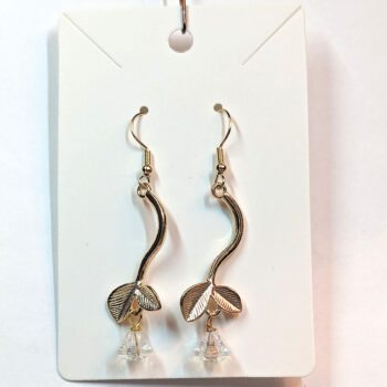 KC Gold Branch Leaves Flower Earrings - Image 4