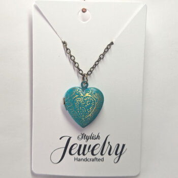 Antique Bronze Patina Heart Locket Vintage Style Necklace - Image 4
