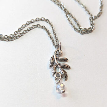 Antique Silver Branch Connector Bead Drop Necklace - Image 3