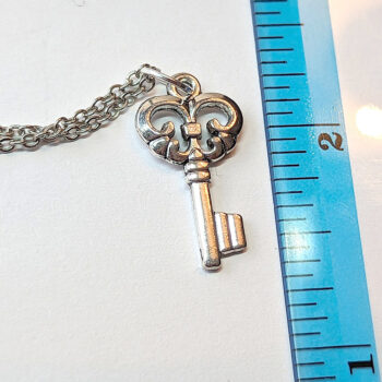 Antique Silver Rounded Master Key Pendant Necklace - Image 2