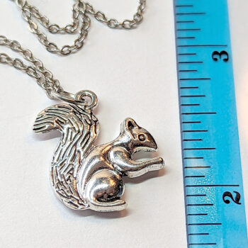 Squirrel Antique Silver Pendant Necklace - Image 2