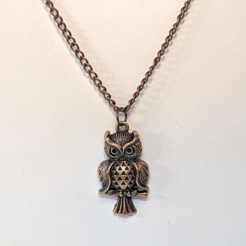 Antique Copper Owl on Branch Charm Necklace - Image 4