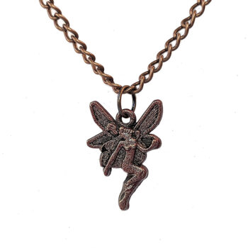 Small Antique Copper Fairy Angel Vintage Style Necklace