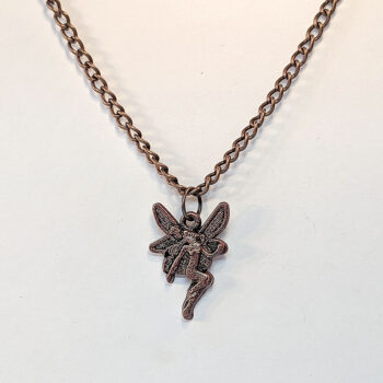 Small Antique Copper Fairy Angel Vintage Style Necklace - Image 4