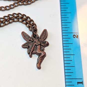 Small Antique Copper Fairy Angel Vintage Style Necklace - Image 2