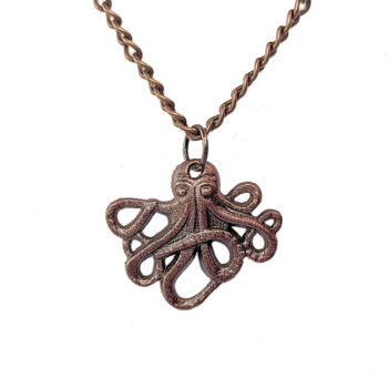 Antique Copper Small Octopus Vintage Style Necklace