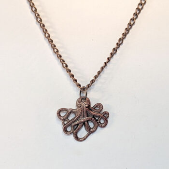 Antique Copper Small Octopus Vintage Style Necklace - Image 4