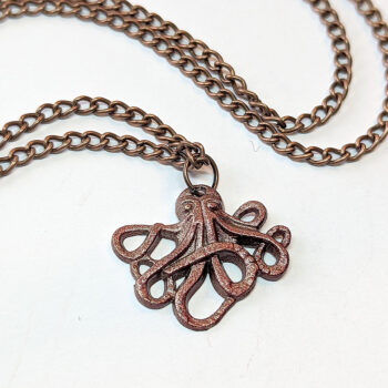 Antique Copper Small Octopus Vintage Style Necklace - Image 3