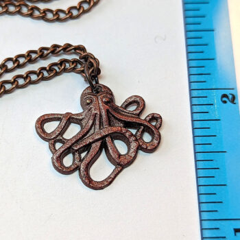 Antique Copper Small Octopus Vintage Style Necklace - Image 2