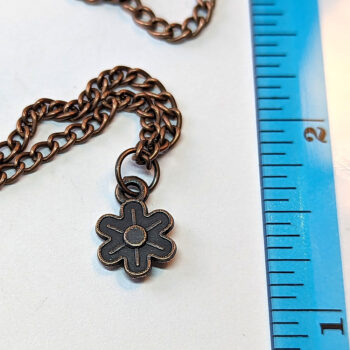 Small Antique Copper Five Petal Flower Necklace - Image 2