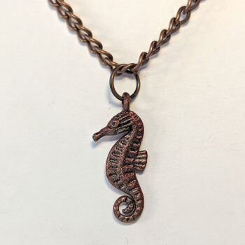 Antique Copper Seahorse Vintage Style Necklace