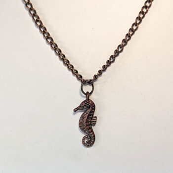 Antique Copper Seahorse Vintage Style Necklace - Image 4