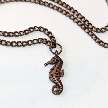 Antique Copper Seahorse Vintage Style Necklace - Image 3