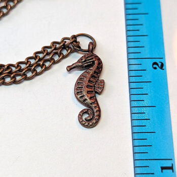 Antique Copper Seahorse Vintage Style Necklace - Image 2