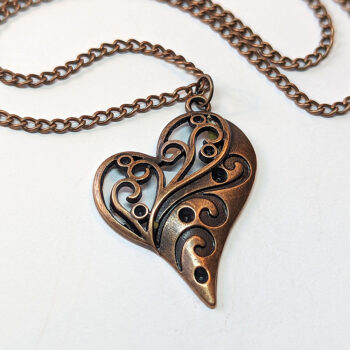 Decorative Hollow Heart Antique Copper Necklace - Image 6