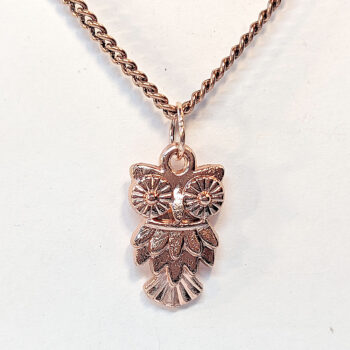 Owl Pendant Necklace Rose Gold