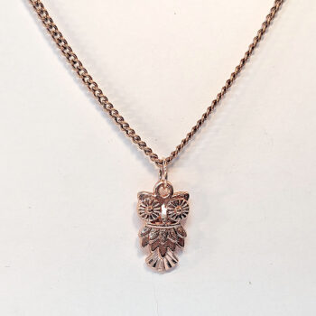 Owl Pendant Necklace Rose Gold - Image 4