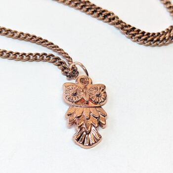 Owl Pendant Necklace Rose Gold - Image 3