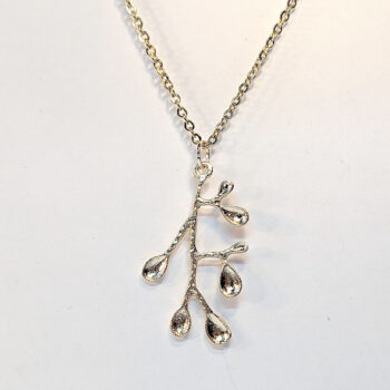 Modern Wild Tree Branch Pendant KC Gold Necklace - Image 4