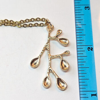 Modern Wild Tree Branch Pendant KC Gold Necklace - Image 2