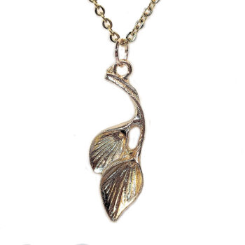 KC Gold Double Calla Lily Drop Flowers Necklace