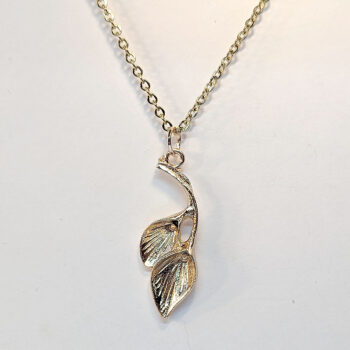 KC Gold Double Calla Lily Drop Flowers Necklace - Image 2