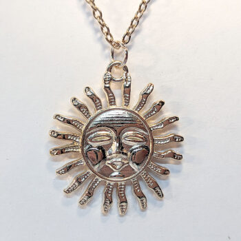 KC Gold Large Sun Face Necklace - Image 4