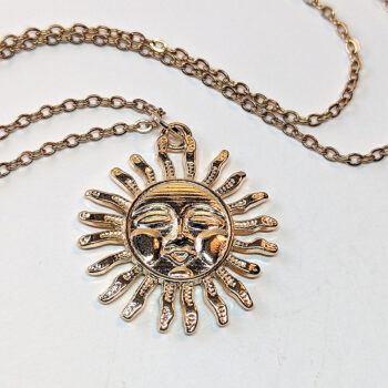 KC Gold Large Sun Face Necklace