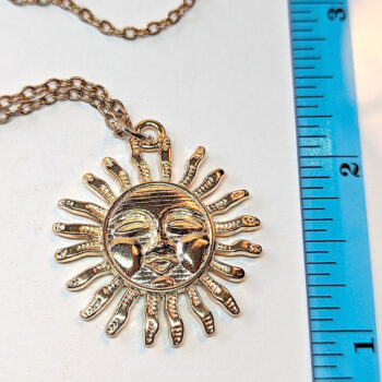 KC Gold Large Sun Face Necklace - Image 2