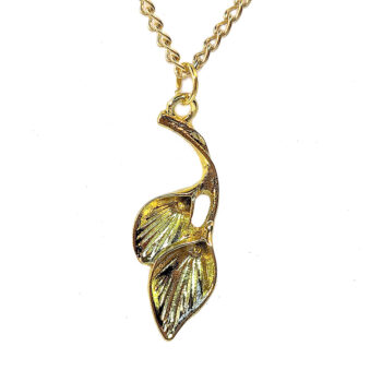 Gold Double Calla Lily Drop Flowers Necklace