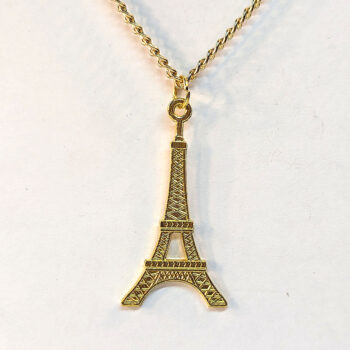 Gold Eiffel Tower Pendant Necklace