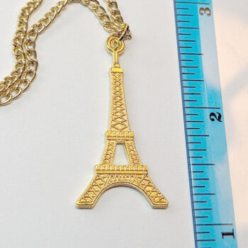 Gold Eiffel Tower Pendant Necklace - Image 2