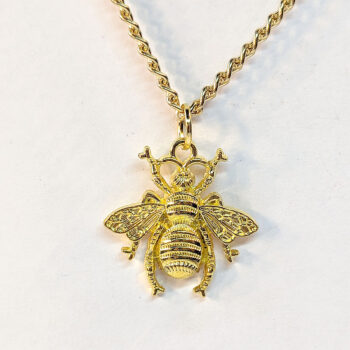 Medium Bee Gold Pendant Necklace