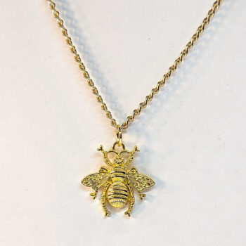 Medium Bee Gold Pendant Necklace - Image 4