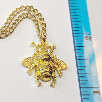 Medium Bee Gold Pendant Necklace - Image 2