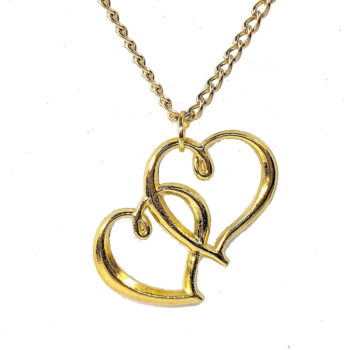 Interlocking Hearts Pendant Gold Necklace