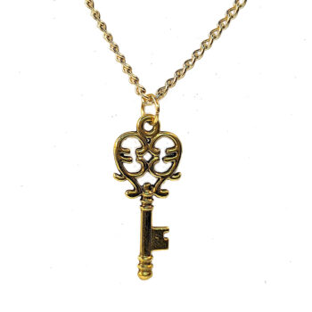 Antique Gold Decorative Key Pendant Necklace