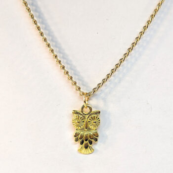 Owl Pendant Necklace Gold - Image 4