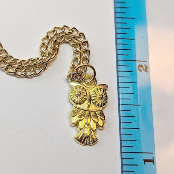 Owl Pendant Necklace Gold - Image 2