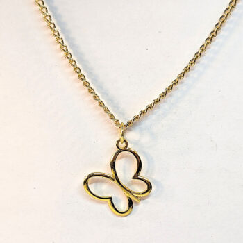 Small Hollow Butterfly Gold Necklace - Image 4